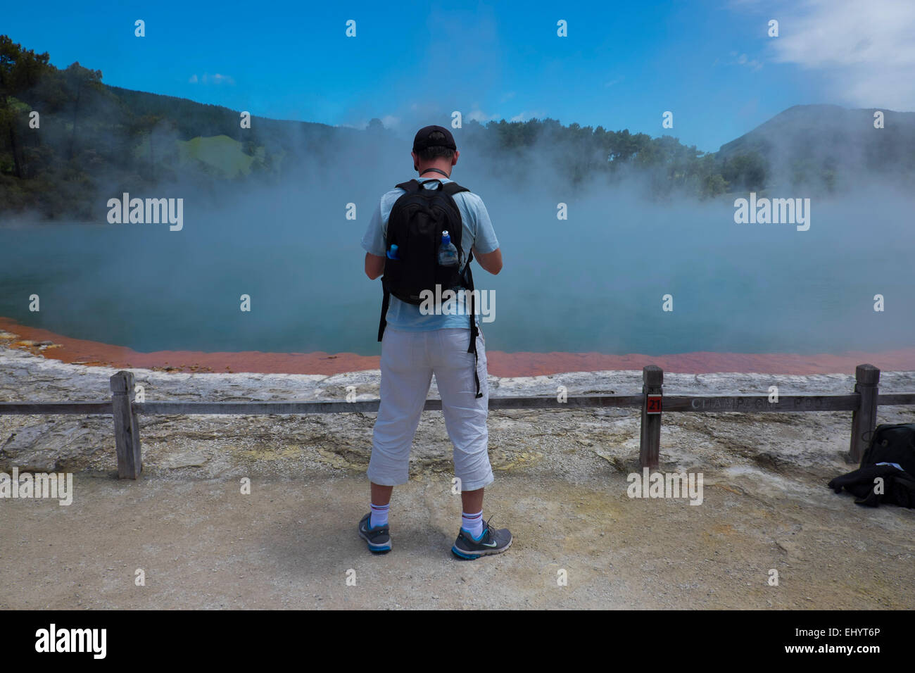 Champagne piscina al Wai O Tapu, Isola del nord, Nuova Zelanda Foto Stock