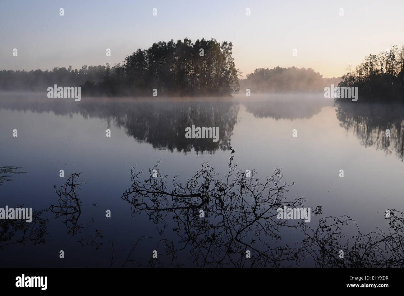 La Svezia, Europa, Skane, örkeljunga, sul lago storsjö, isola, isola, autunno Foto Stock