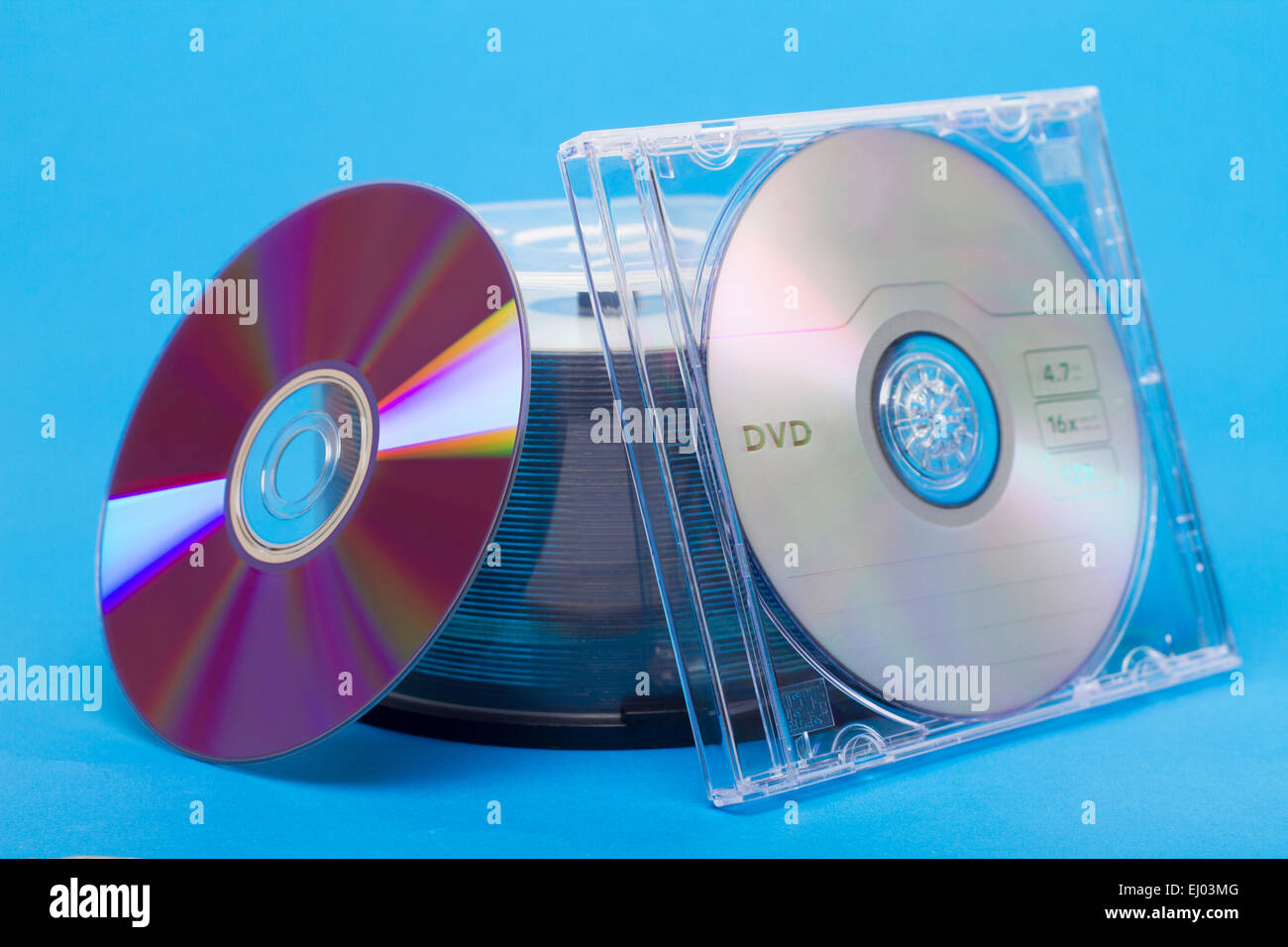 Chiudere la vista di un fascio di vergine compact disc. Foto Stock