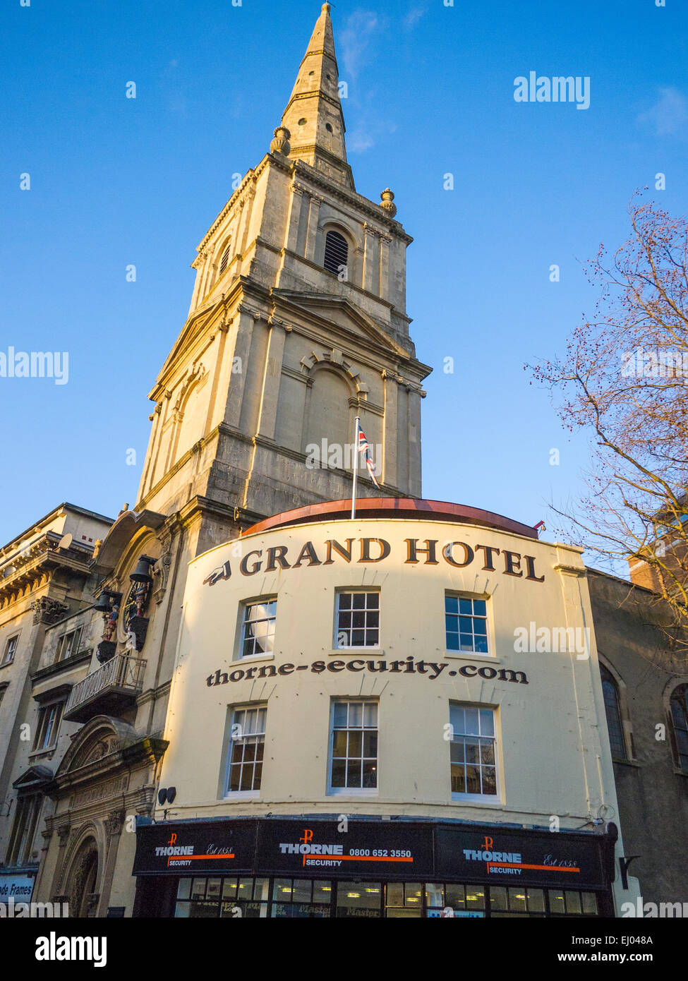 La chiesa parrocchiale, la Chiesa di Cristo con San Ewen, in Broad Street, Bristol, Inghilterra, Regno Unito. Foto Stock