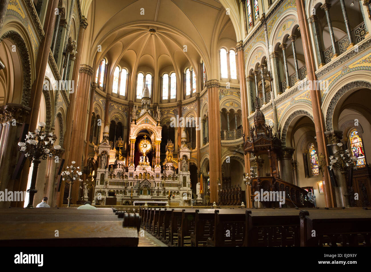 Argentina, Buenos Aires, Parque del Retiro, Basilica del, Santismo Sacramento, Santissimo Sacramento chiesa interno Foto Stock