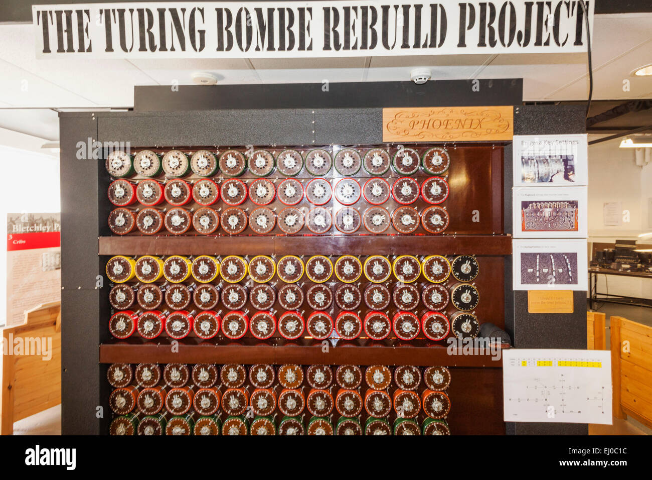 Inghilterra, Buckinghamshire, Milton Keynes, Bletchley Park, Turing Bombe Progetto di ricostruzione Foto Stock