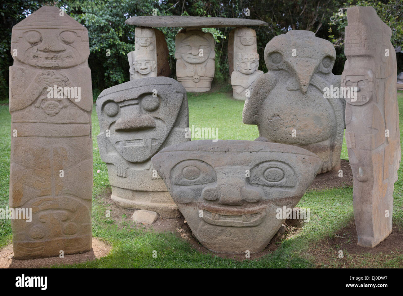 Sud America, America Latina, Colombia, il parco archeologico di San Agustin, archeologia, statue, indiano, Foto Stock