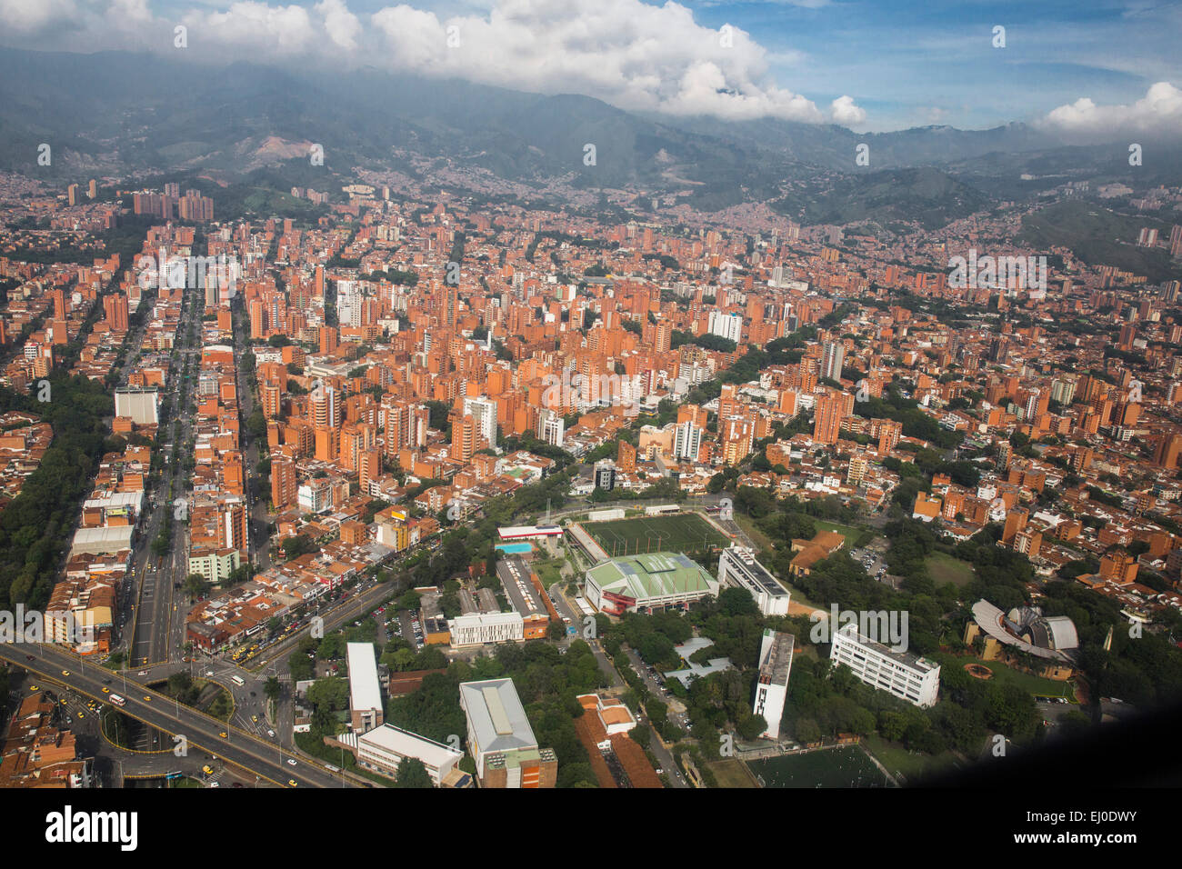 Sud America, America Latina, Colombia, Medellin, paese, città, panoramica, Foto Stock