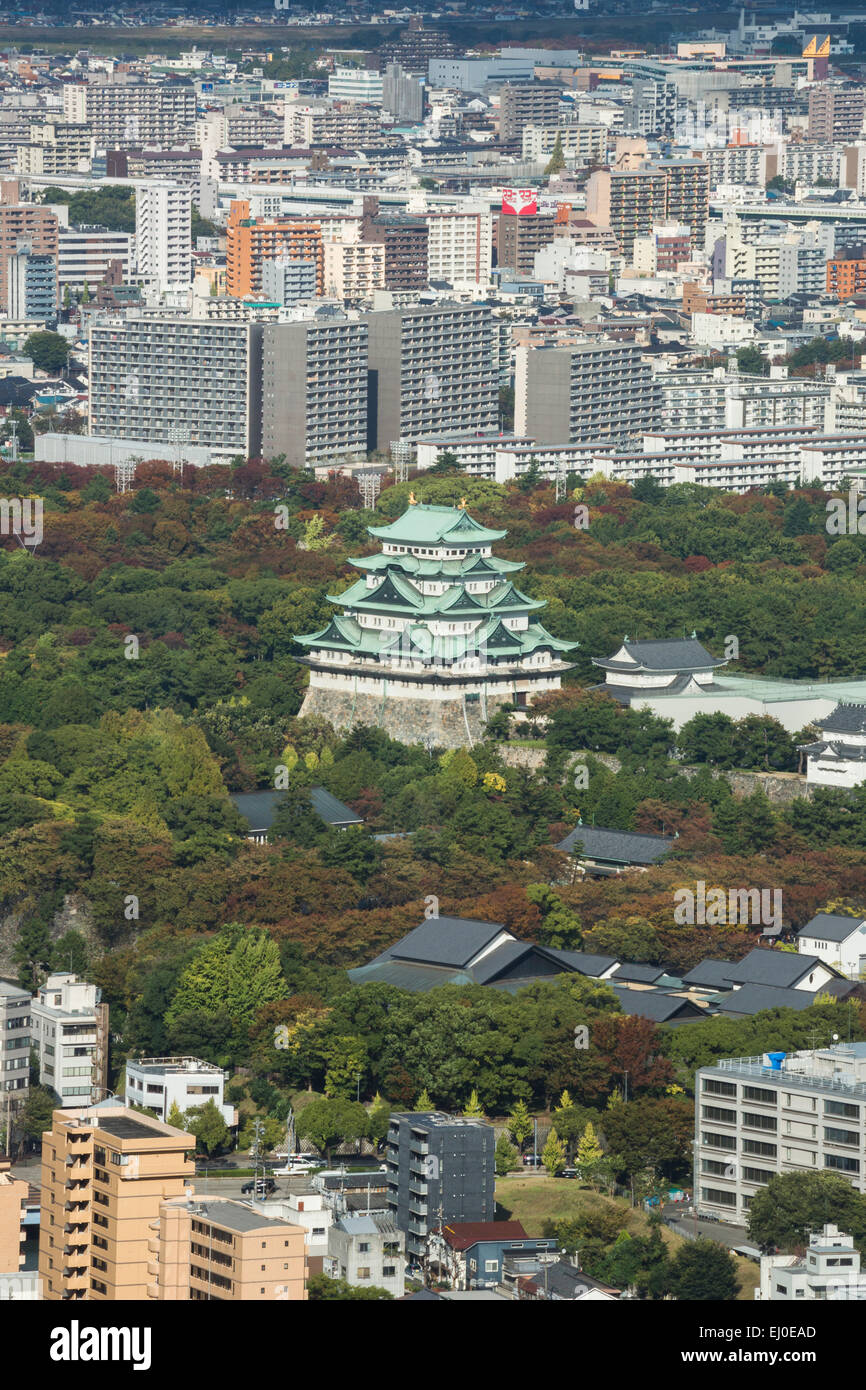 City, Giappone, Asia, Nagoya, antenna, Aichi, architettura, castello fortezza, storia, nessun popolo, panorama, parco, turistica, viaggi Foto Stock