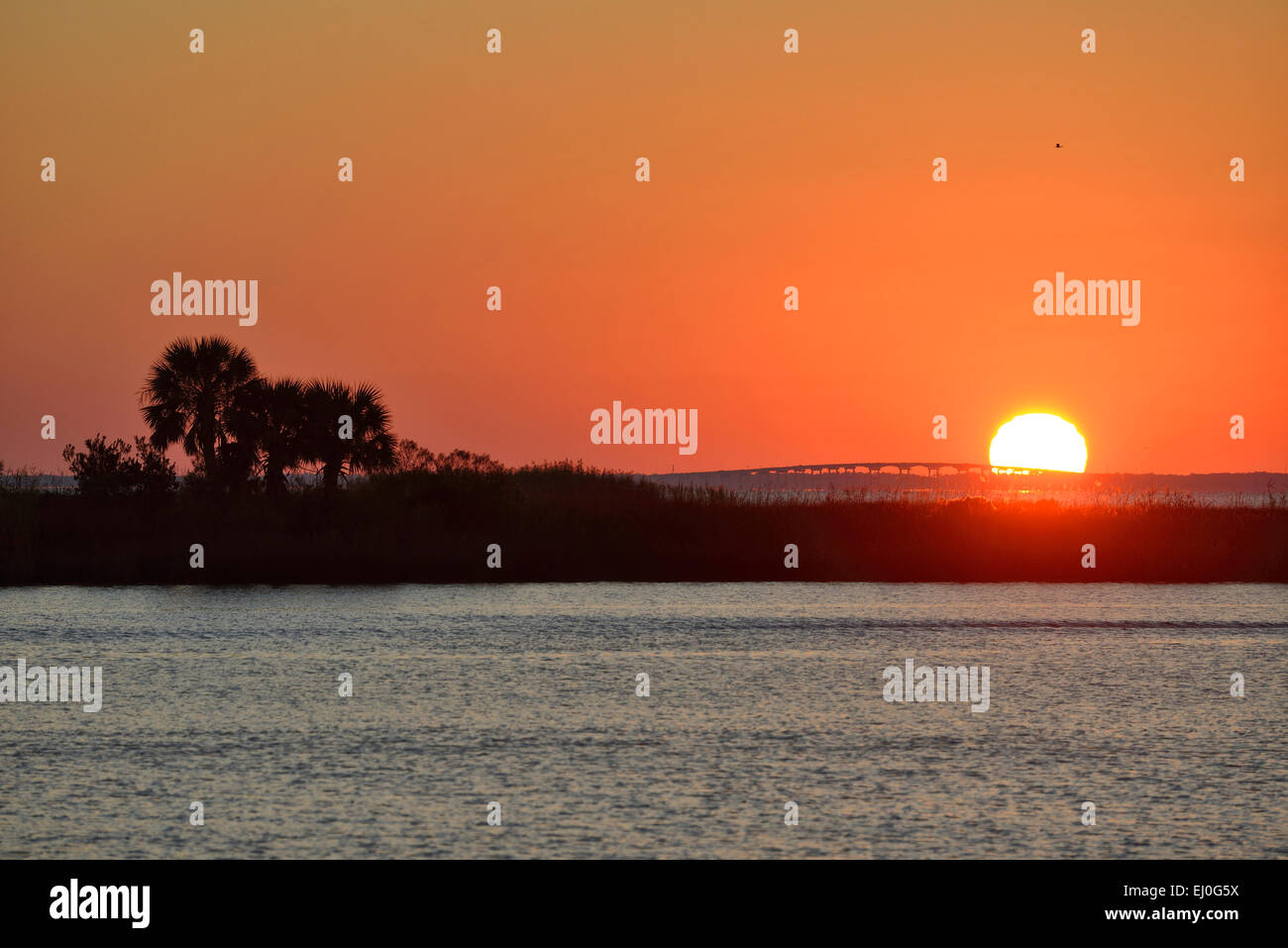 Stati Uniti d'America, Florida, contea di Franklin, Apalachicola river sunrise Foto Stock