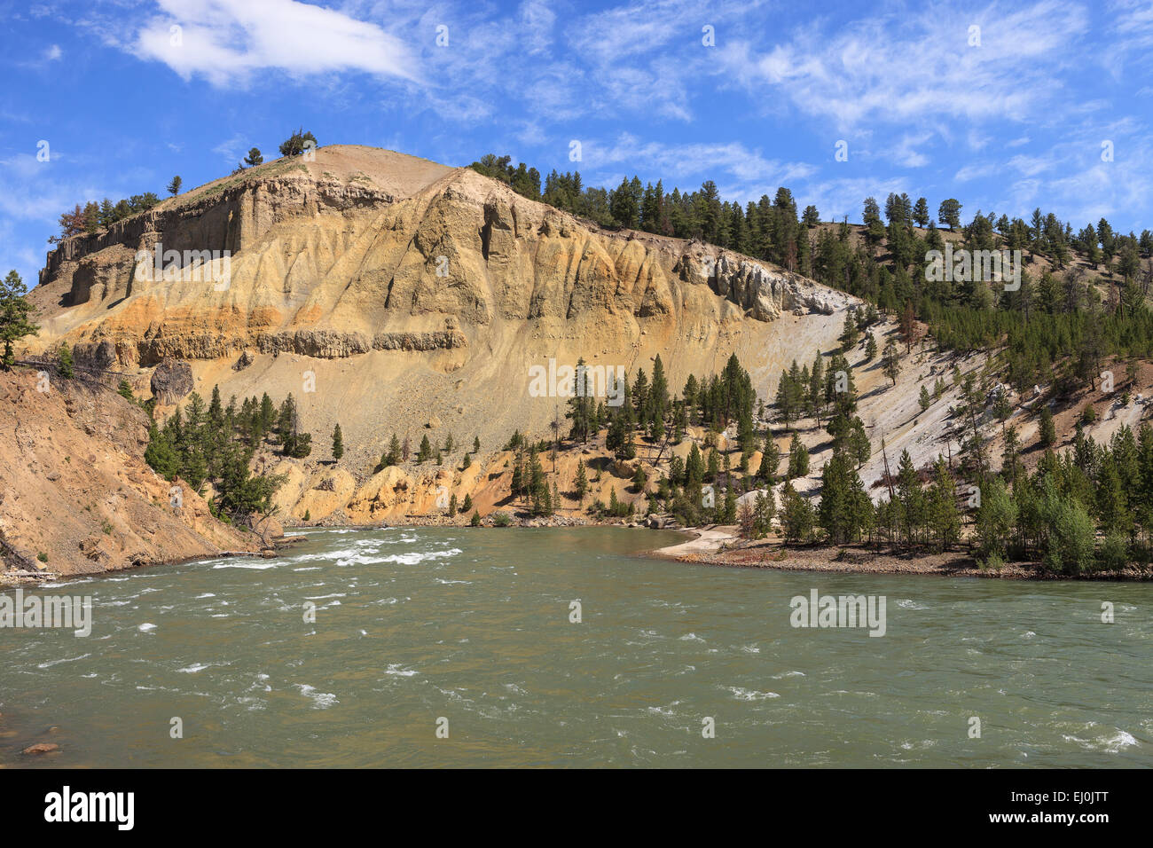 Yellowstone River, il Parco Nazionale di Yellowstone, Wyoming negli Stati Uniti d'America. Foto Stock