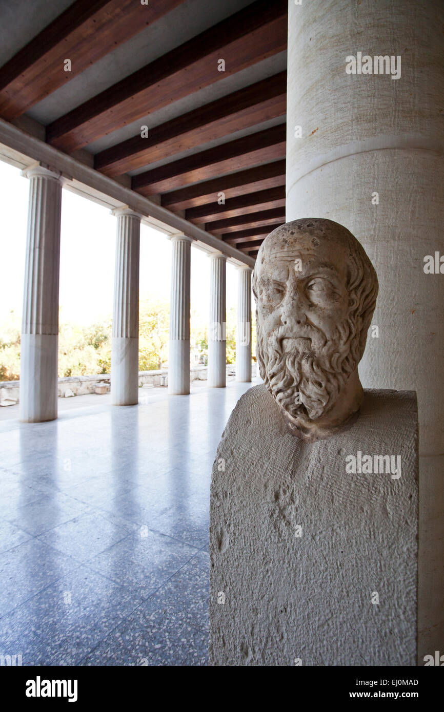 'L'Acropoli di Atene" "Antica Agora Museum' 'Antica Agorà di Atene Foto Stock