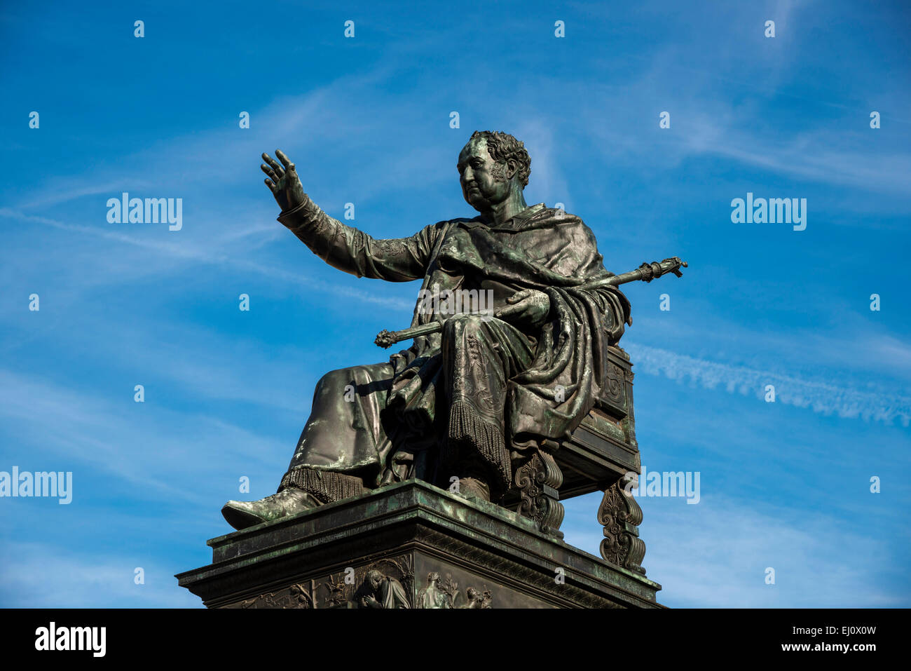 Monumento, re di Baviera, Max I. Joseph, Max Joseph-Platz, Monaco di Baviera, bavaresi, Germania, Europa Foto Stock