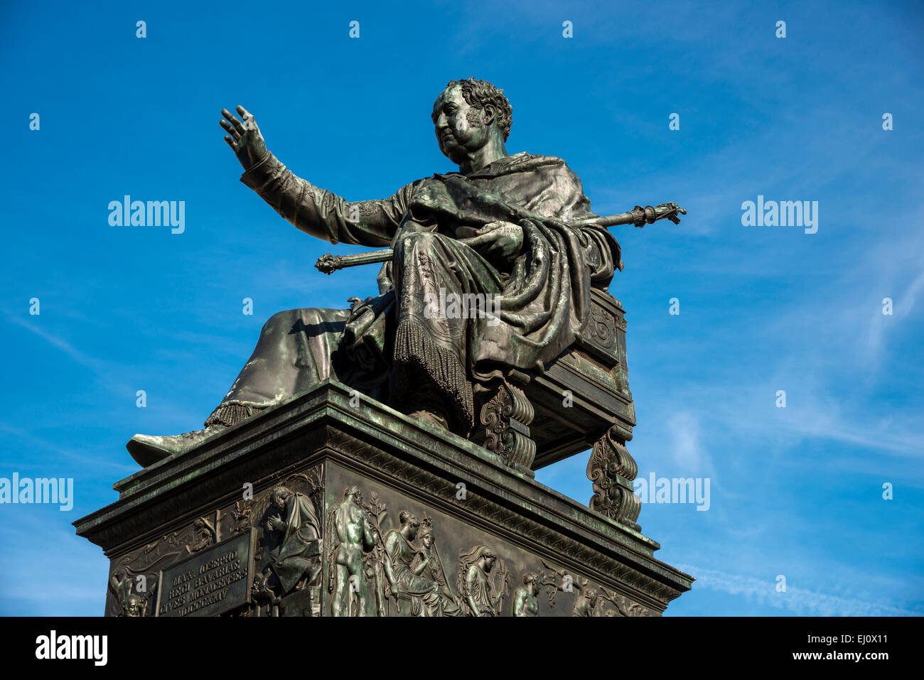 Monumento, re di Baviera, Max I. Joseph, Max Joseph-Platz, Monaco di Baviera, bavaresi, Germania, Europa Foto Stock