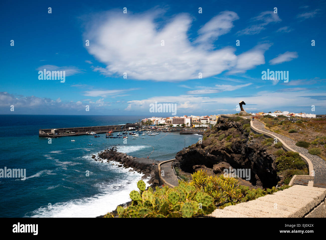 Spiaggia, mare, Playa San Juan, Playa de San Juan, provincia di Santa Cruz de Tenerife, west coast, Tenerife, Isole canarie, Spagna, Foto Stock