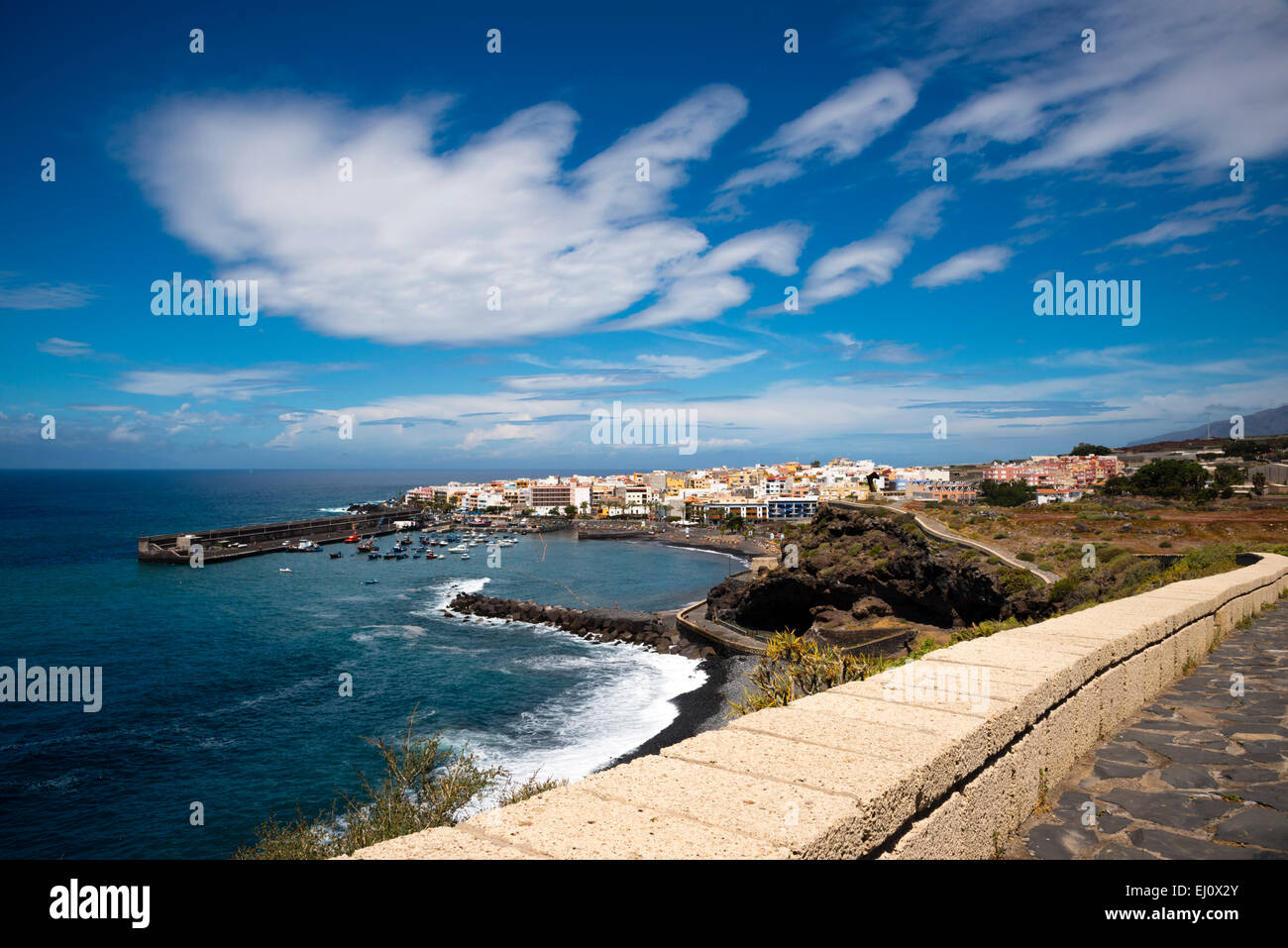 Spiaggia, mare, Playa San Juan, Playa de San Juan, provincia di Santa Cruz de Tenerife, west coast, Tenerife, Isole canarie, Spagna, Foto Stock