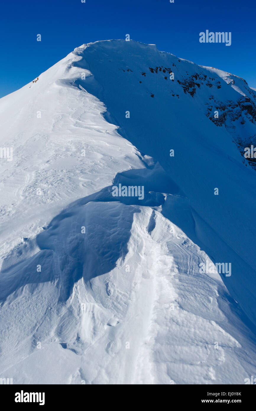 Alpi, montagna, montagne, montagna del massiccio, Churfirsten, ghiaccio, montagne, bave, sky, Hinterrugg, neve Snow Drift, Svizzera, Sw Foto Stock