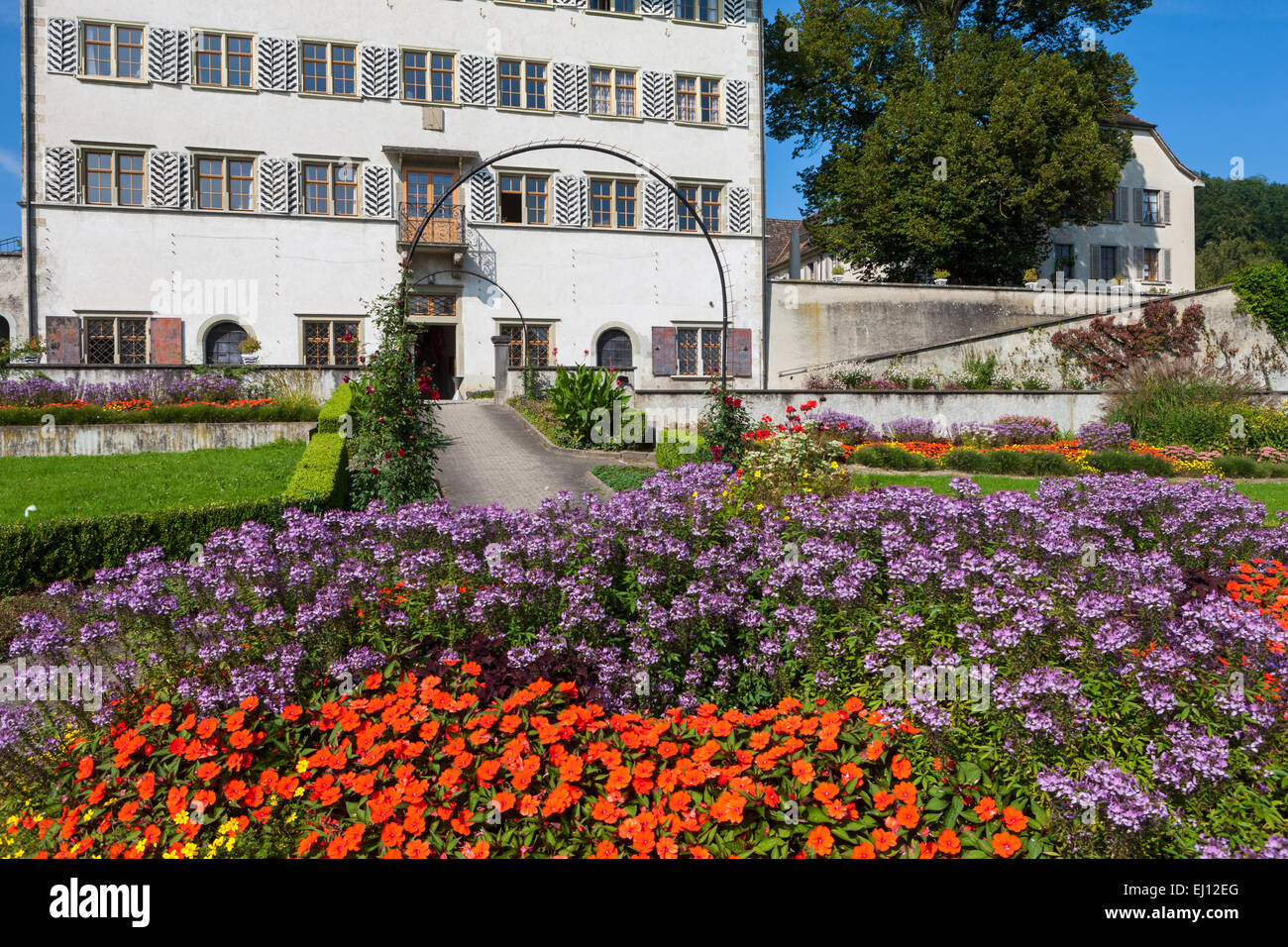 Hauptwil, Svizzera, Europa, del Cantone di Turgovia, castello, il giardino del castello Foto Stock