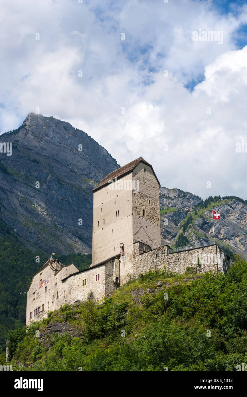 Castello, Sargans, Svizzera, Europa, Canton San Gallo, area di Sargans, castello, Gonzen Foto Stock