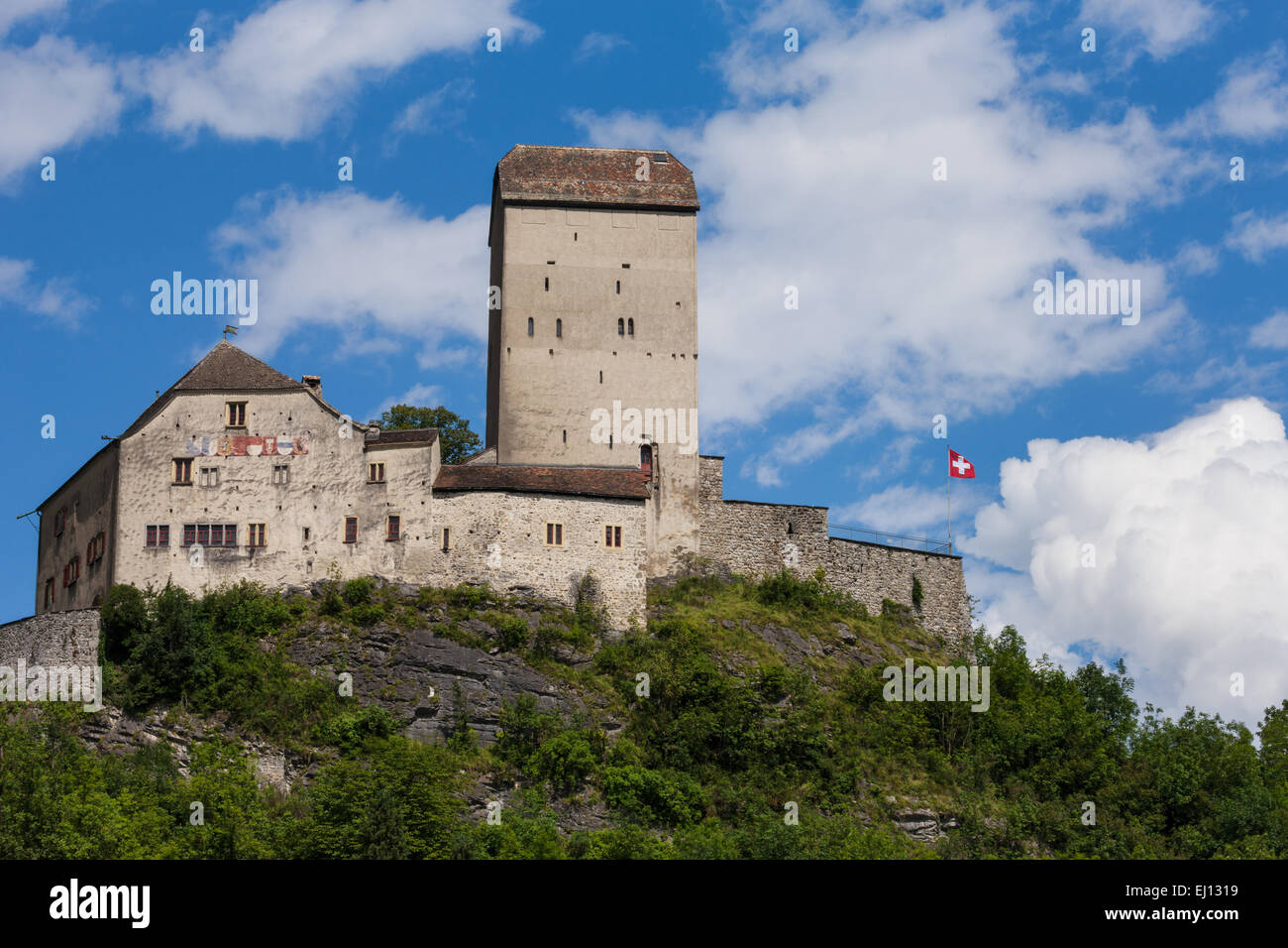 Castello, Sargans, Svizzera, Europa, Canton San Gallo, area di Sargans, castello, Foto Stock
