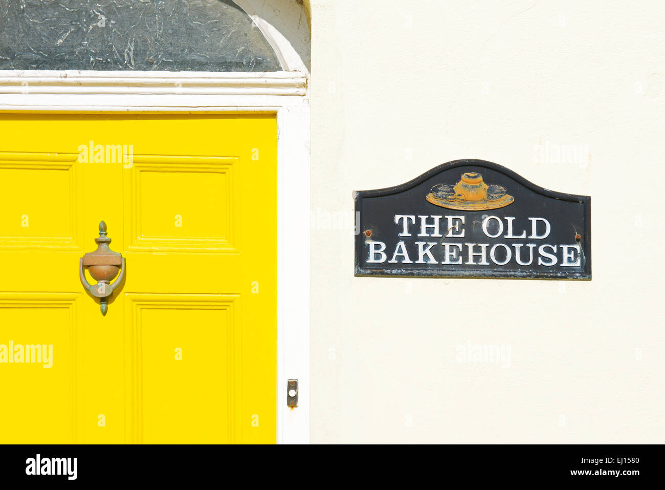 Casa con placca nome - il vecchio bakehouse - Appledore, Devon. Inghilterra, Regno Unito Foto Stock