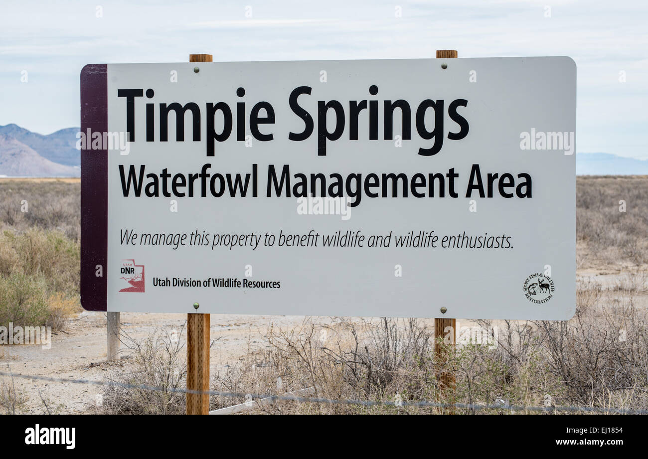 Molle Timpie Waterfowl Management Area ingresso Sign Foto Stock