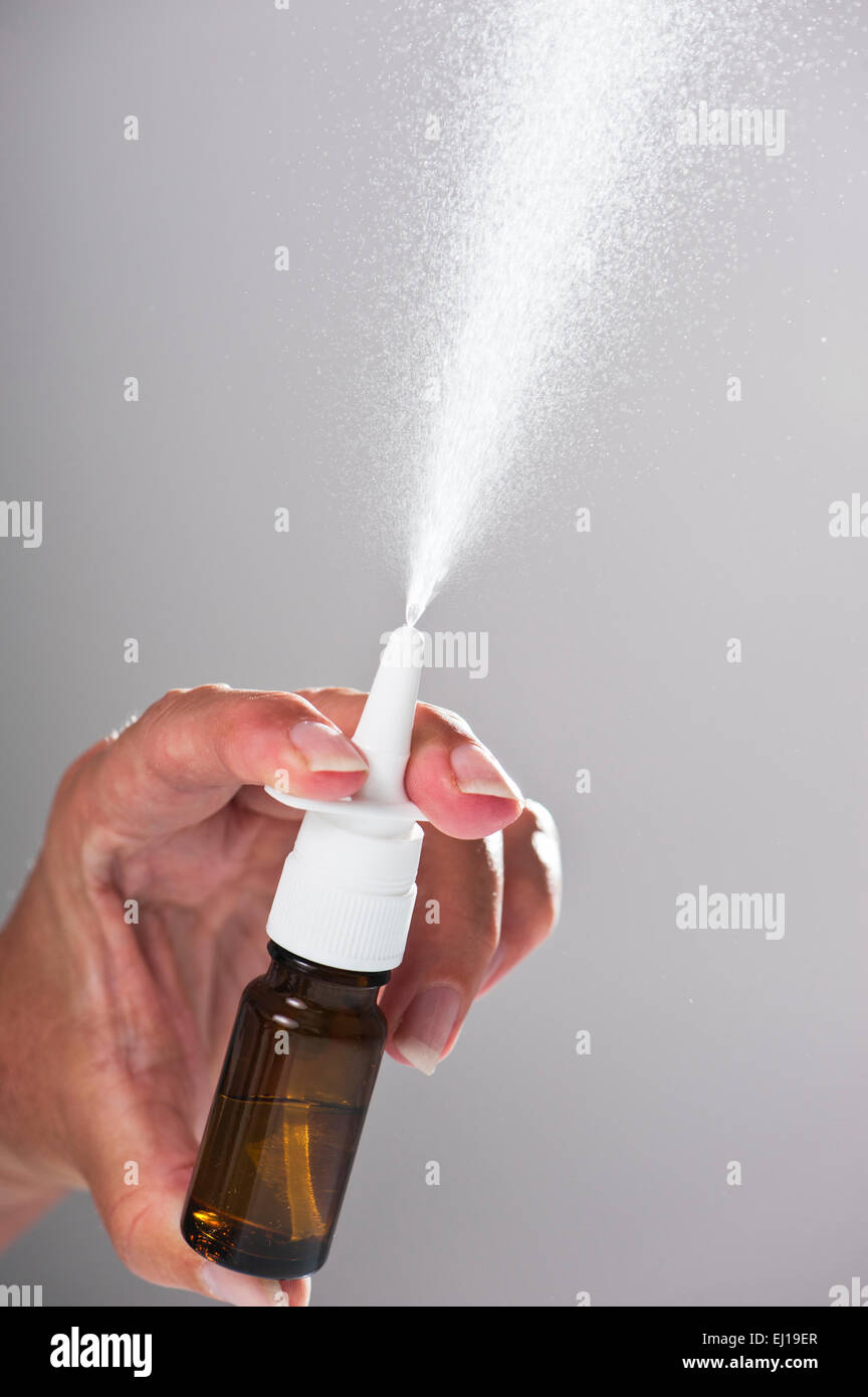 Spray nasale Foto Stock