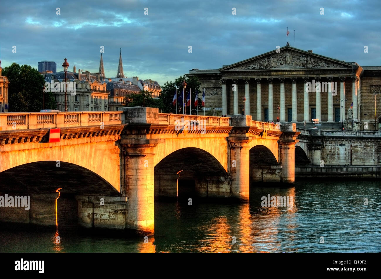 Pont de la Concorde Parigi Ile de France Europe Foto Stock