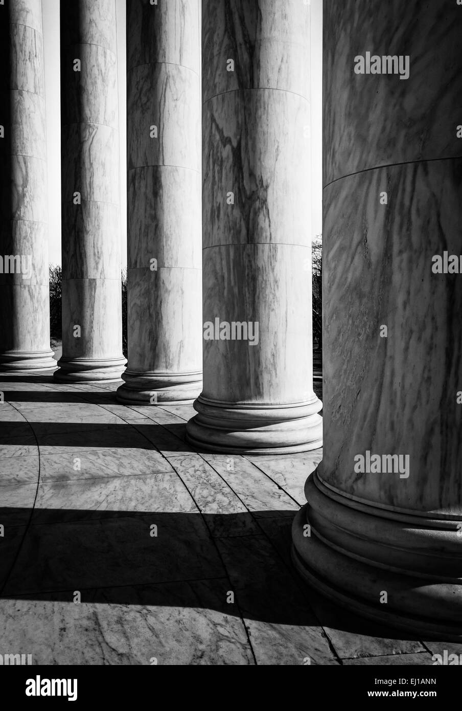 Le colonne a Thomas Jefferson Memorial, Washington DC. Foto Stock