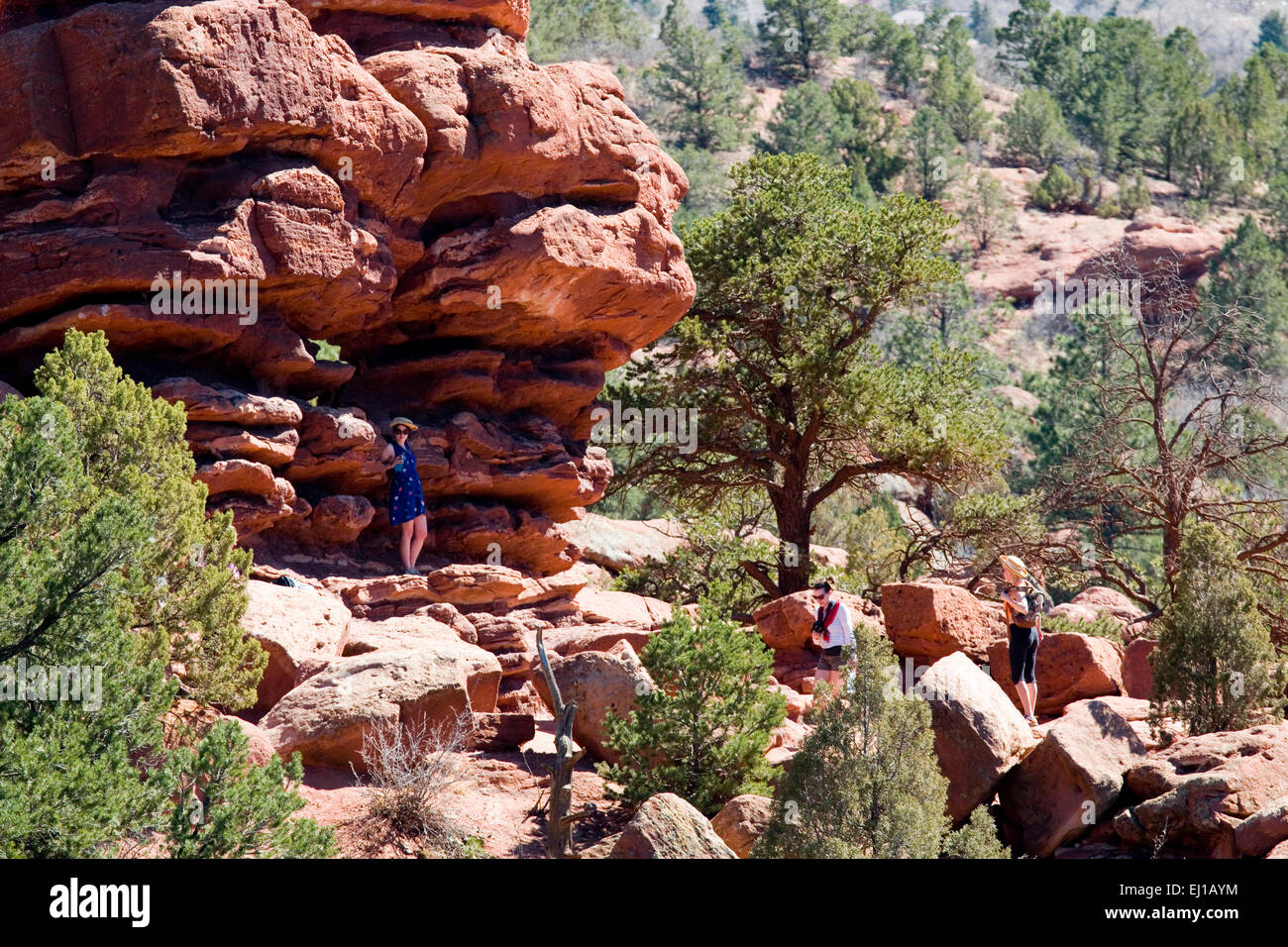 Arrampicata su roccia Giardino degli Dei Foto Stock