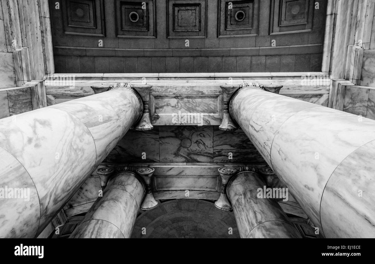 Cerca fino a colonne a Thomas Jefferson Memorial, Washington DC. Foto Stock