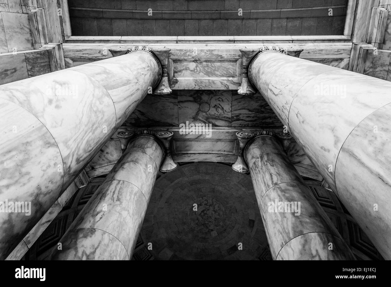 Cerca fino a colonne a Thomas Jefferson Memorial, Washington DC. Foto Stock