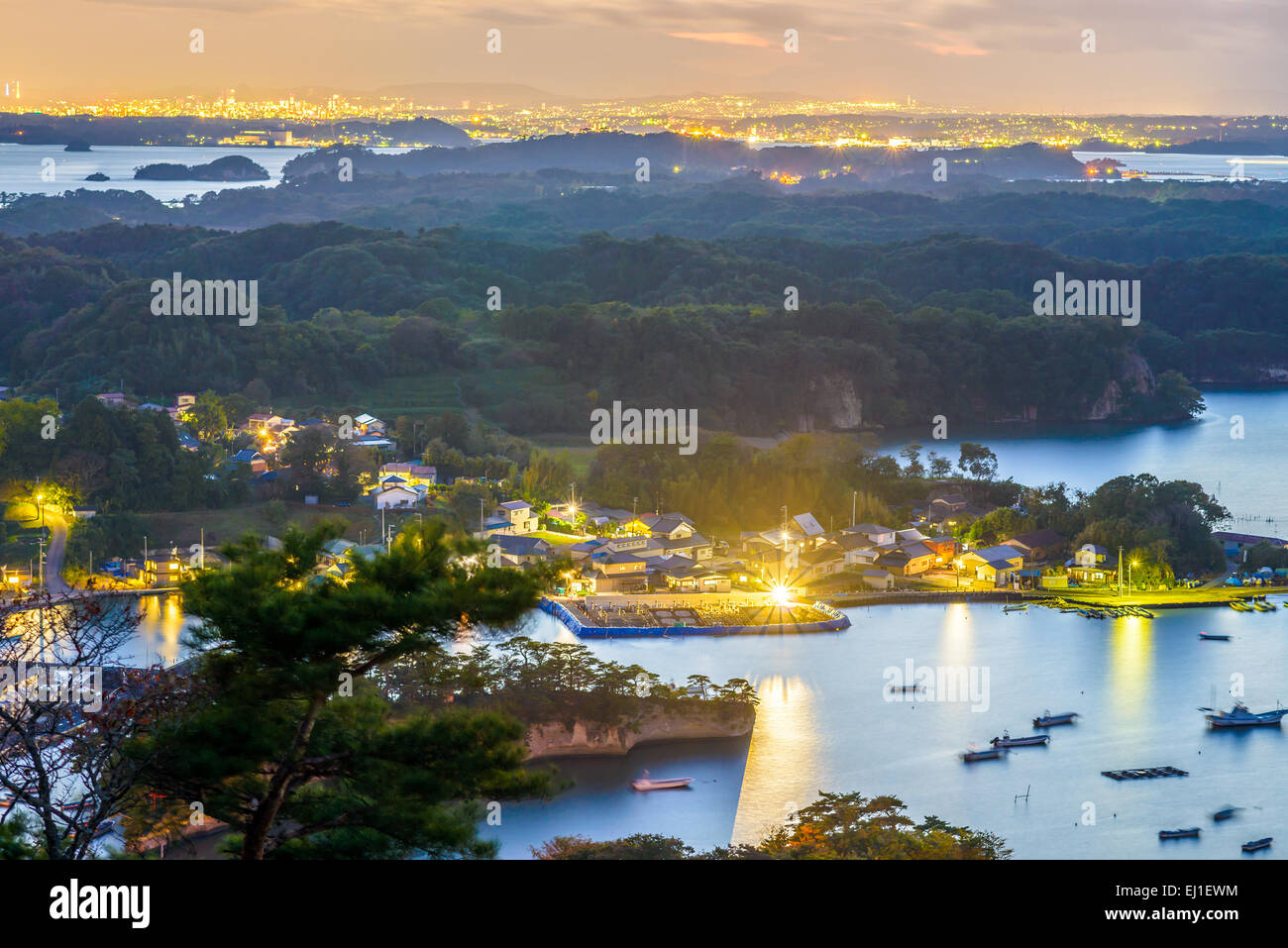 Matsushima, Giappone skyline costiere. Foto Stock
