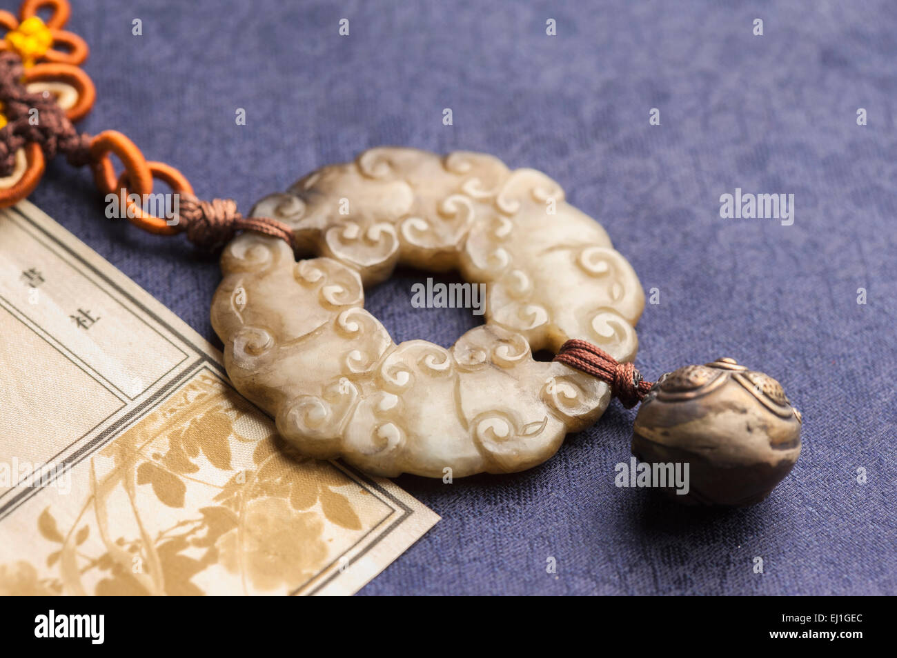 Collana Con Ciondolo - Pendente In Giada Naturale Intagliata A Ma Con Collana Senza Prezzo Di Riserva - Foto 9