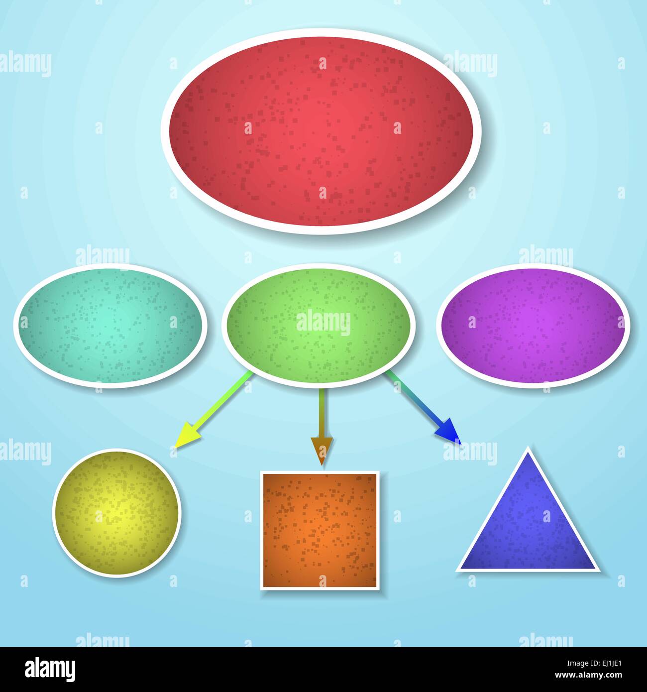 Mind mapping di diversa forma modello, illustrazione vettoriale Illustrazione Vettoriale