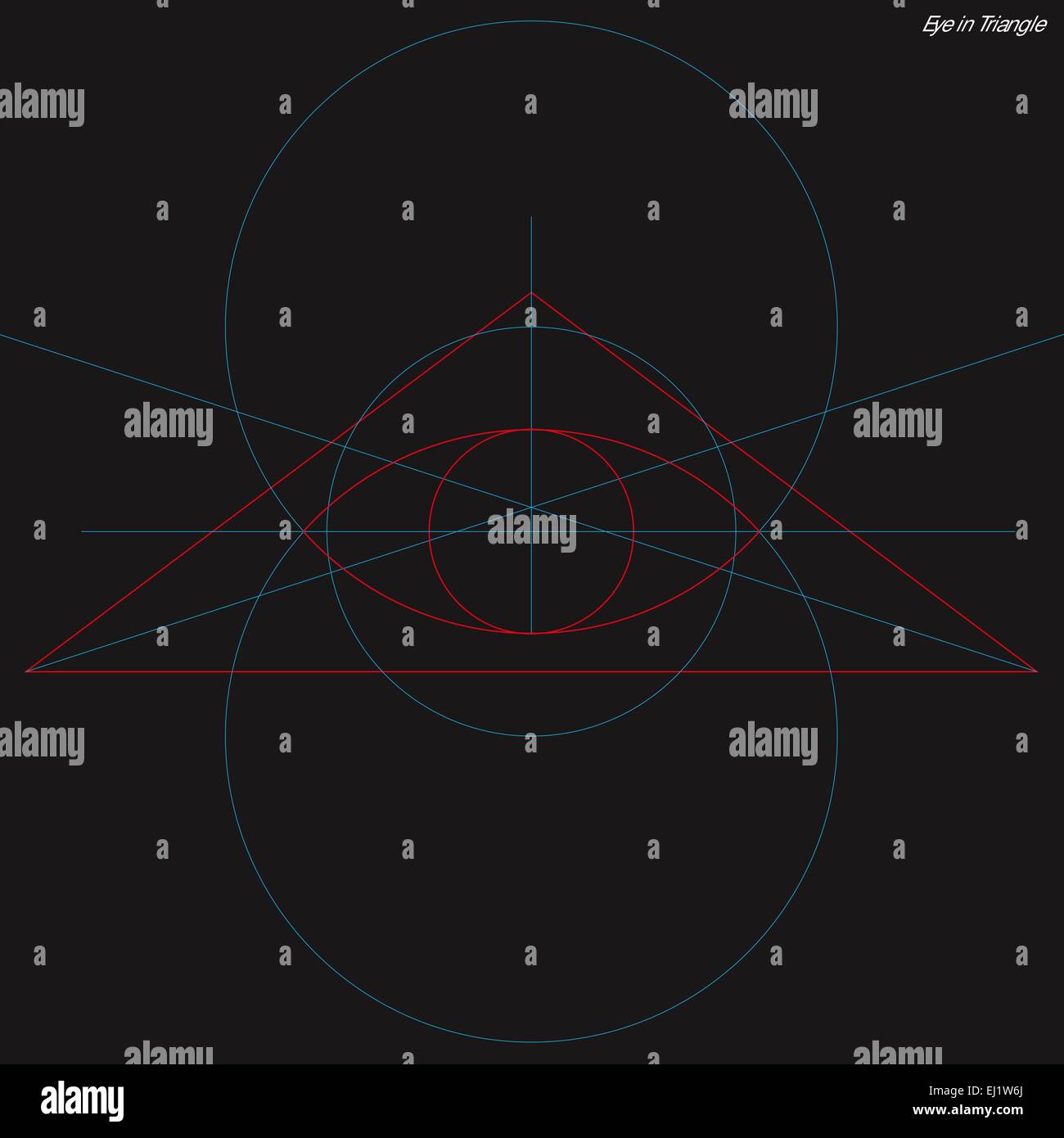 Il simbolo massonico di l occhio nel triangolo. L'Occhio di Dio Illustrazione Vettoriale