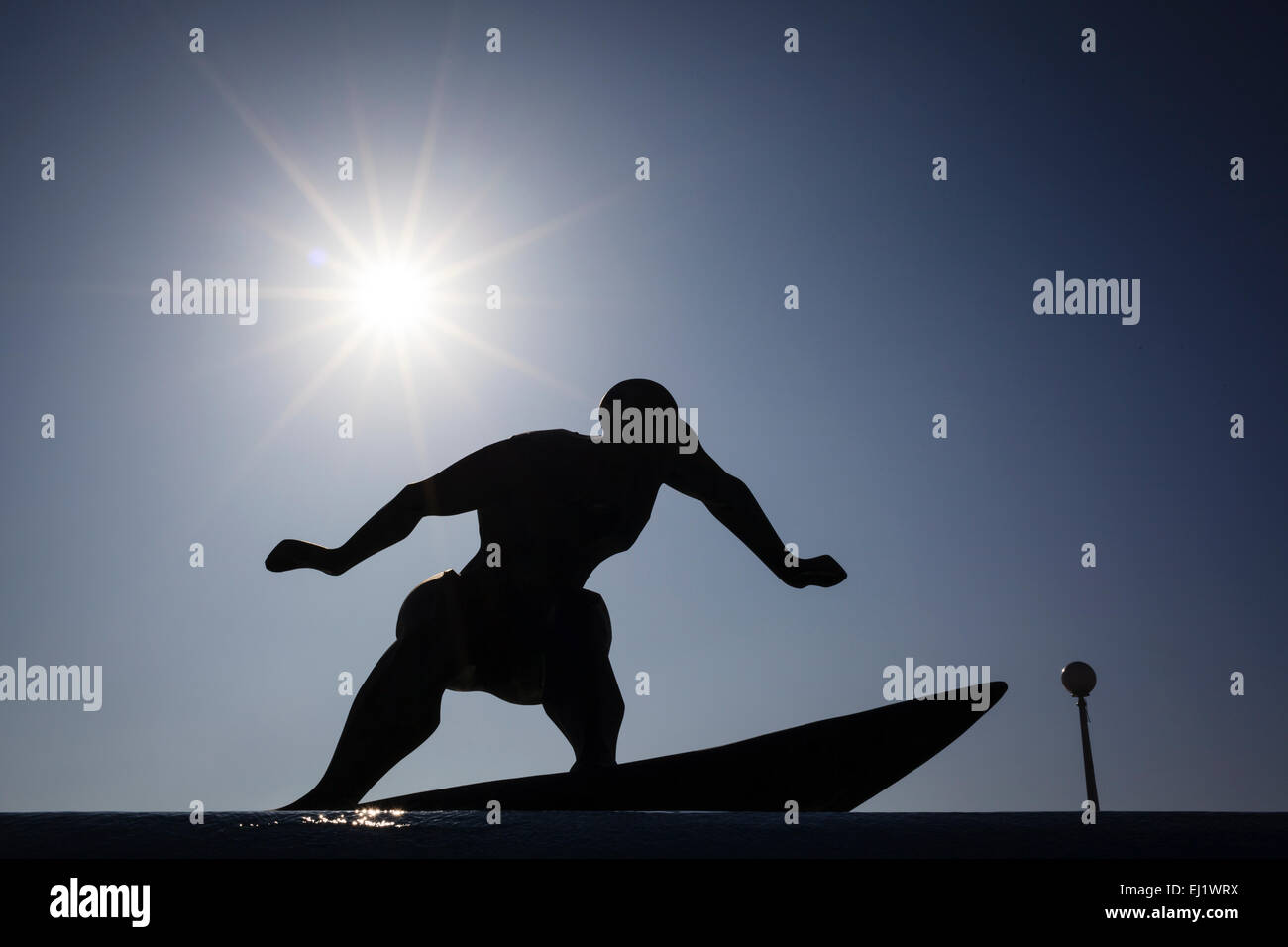 Fontana di surfers. Spiaggia di Orzan. A Coruña. La Galizia. Spagna. Foto Stock