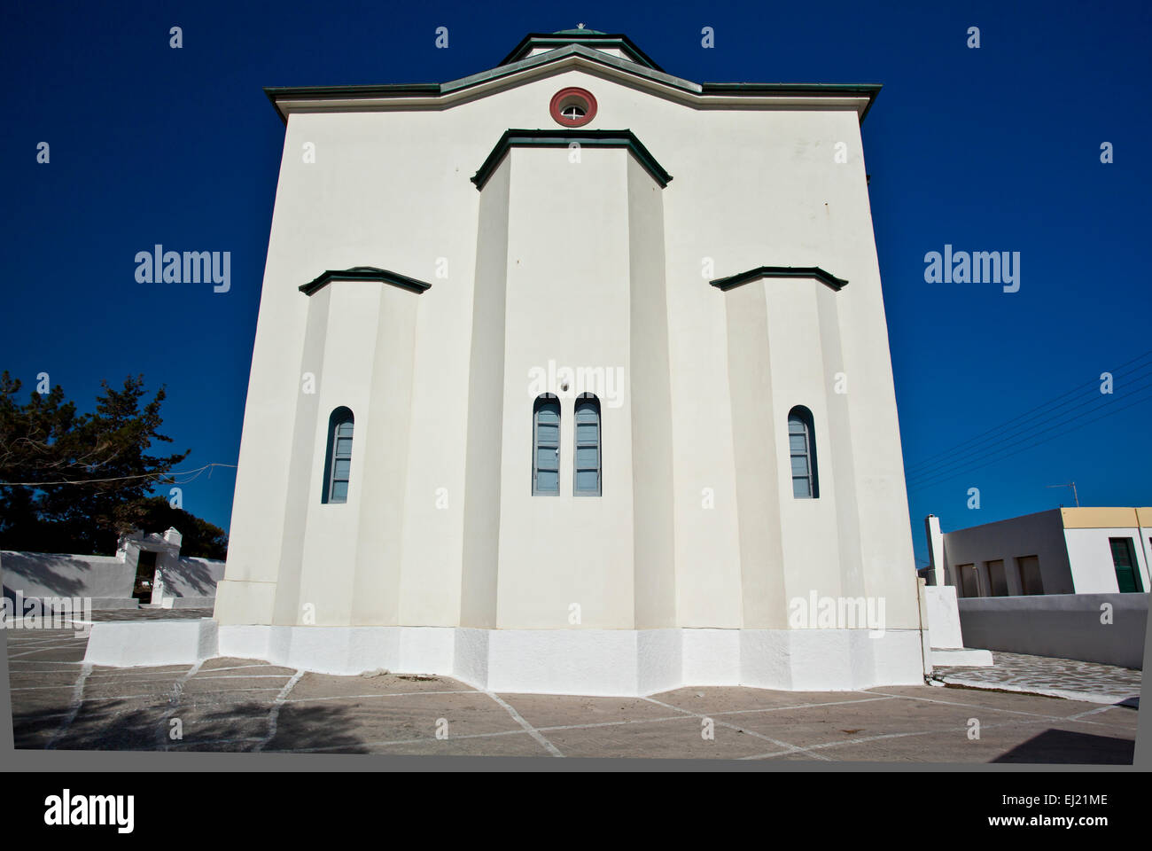 Greco Chiesa Orthadox a Naoussa a Paros, Grecia. Foto Stock