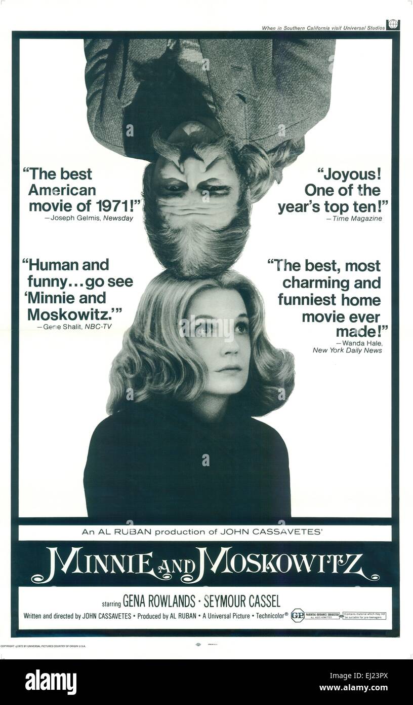 Minnie e Moskowitz Anno : 1971 USA Director : John Cassavetes Seymour  Cassel, Gena Rowlands poster (USA Foto stock - Alamy