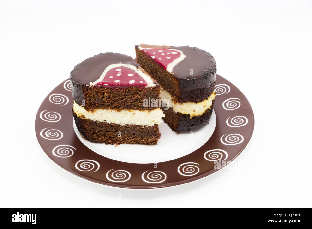 Brownie torta con crema di formaggio e glassa di cioccolato Foto Stock