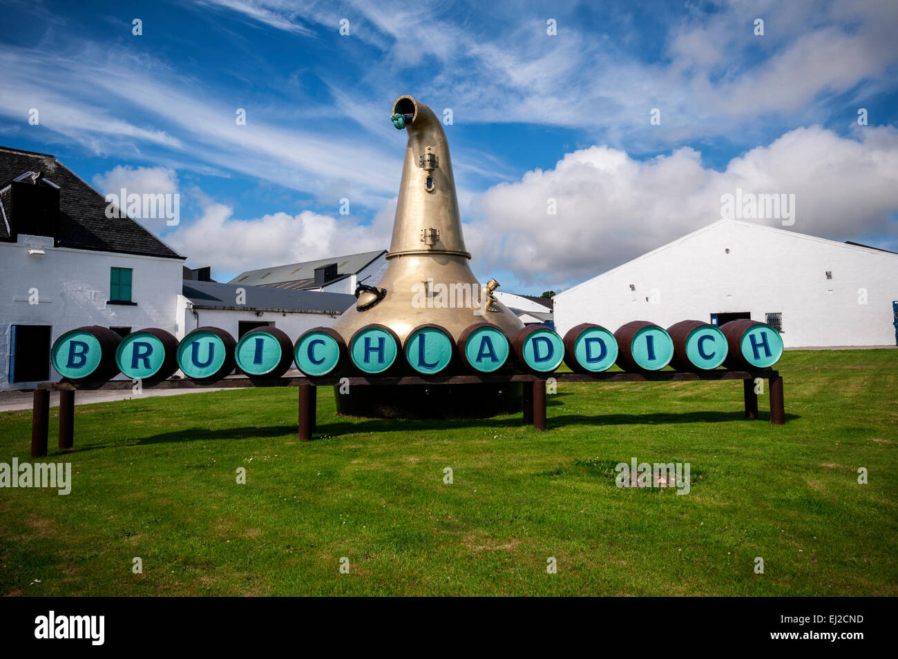Bruichladdich distilleria in Port Charlotte su Islay, Scotland, Regno Unito Foto Stock