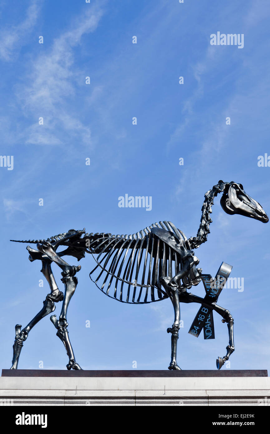 Dono cavallo è una scultura in bronzo di un cavallo scheletro sul