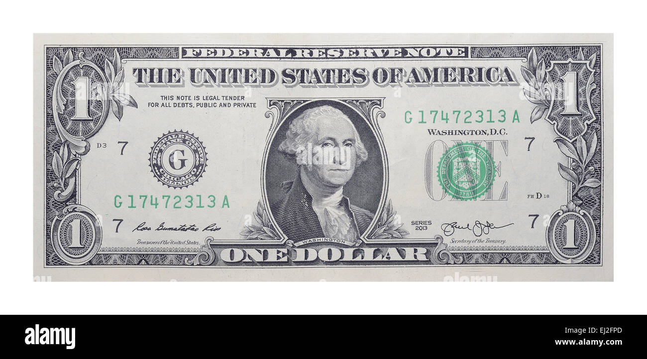 1 dollaro banconota Foto Stock