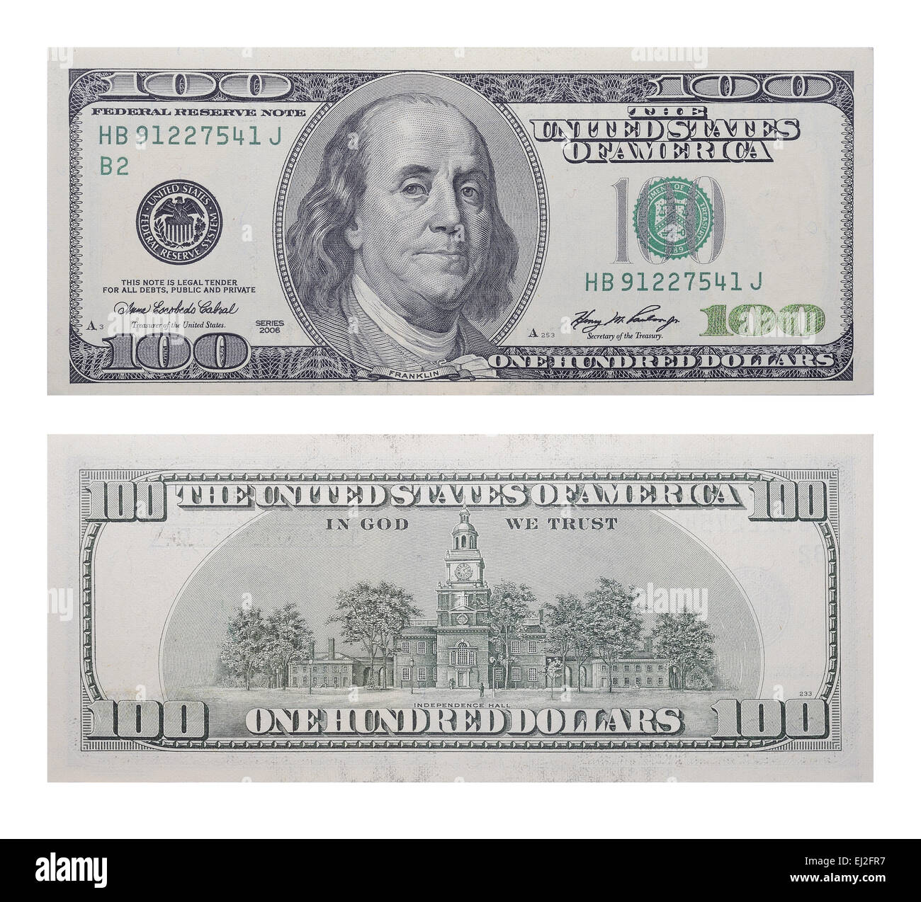 100 dollari banconota Foto Stock