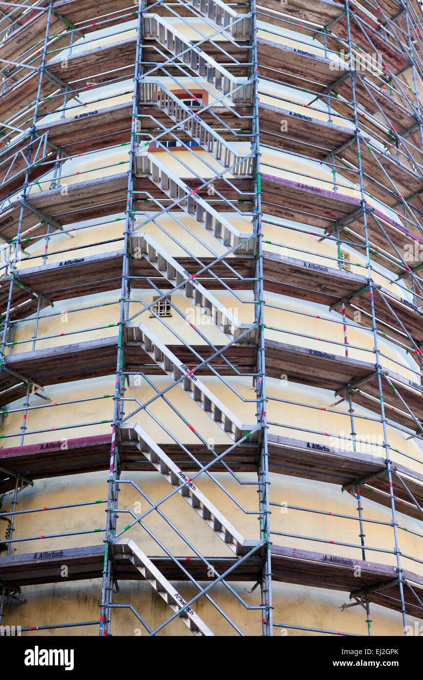 Restauro della 'Torre grasso', Dicker Turm, Palazzo Inferiore, Siegen, Renania settentrionale-Vestfalia, Germania, Europa Foto Stock