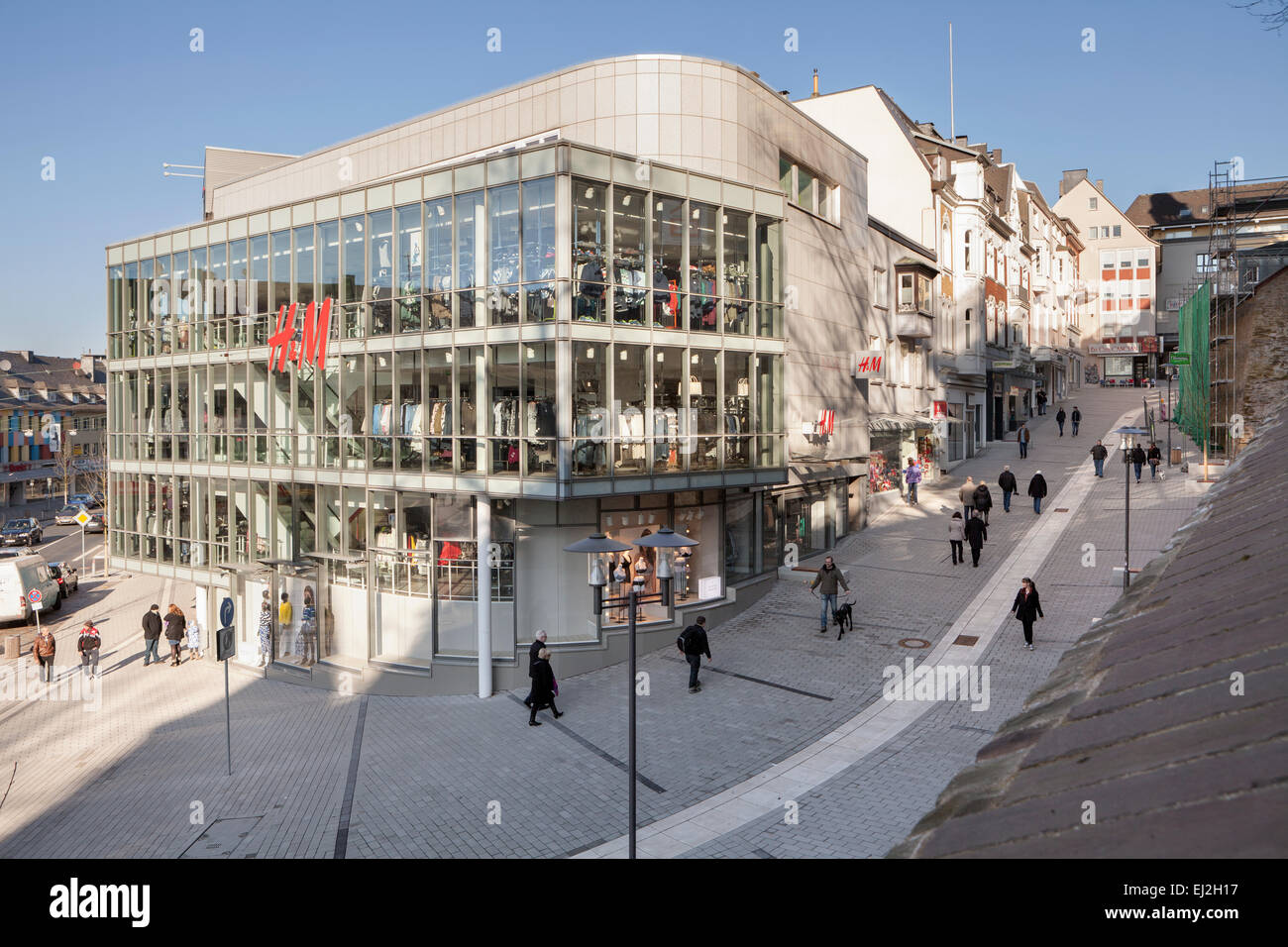 La strada dello shopping di Siegen, Renania settentrionale-Vestfalia, Germania, Europa Foto Stock