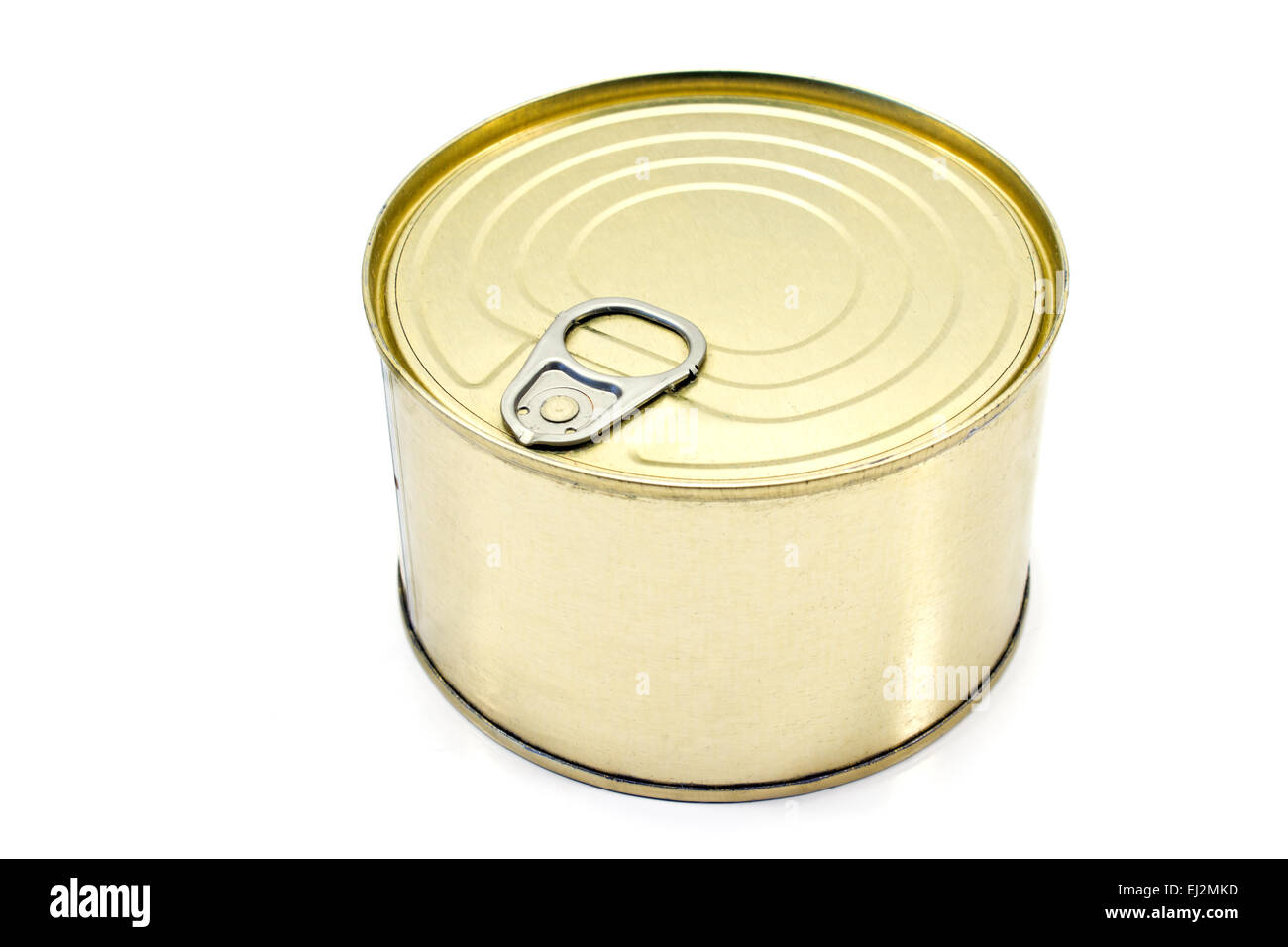 Lattina chiusa può essere isolato su bianco Foto Stock