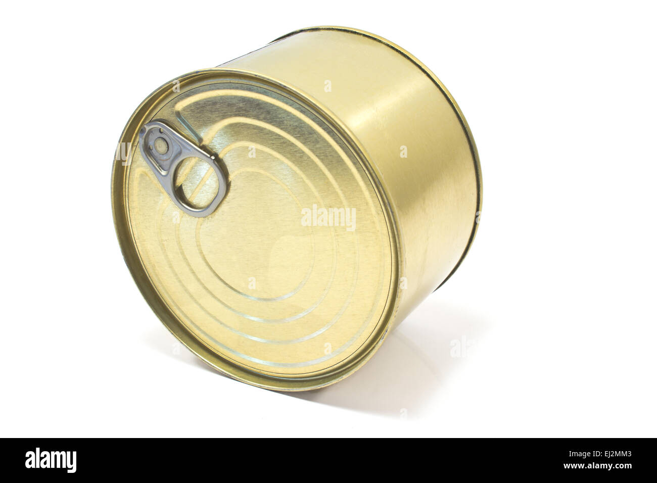 Lattina chiusa può su bianco Foto Stock