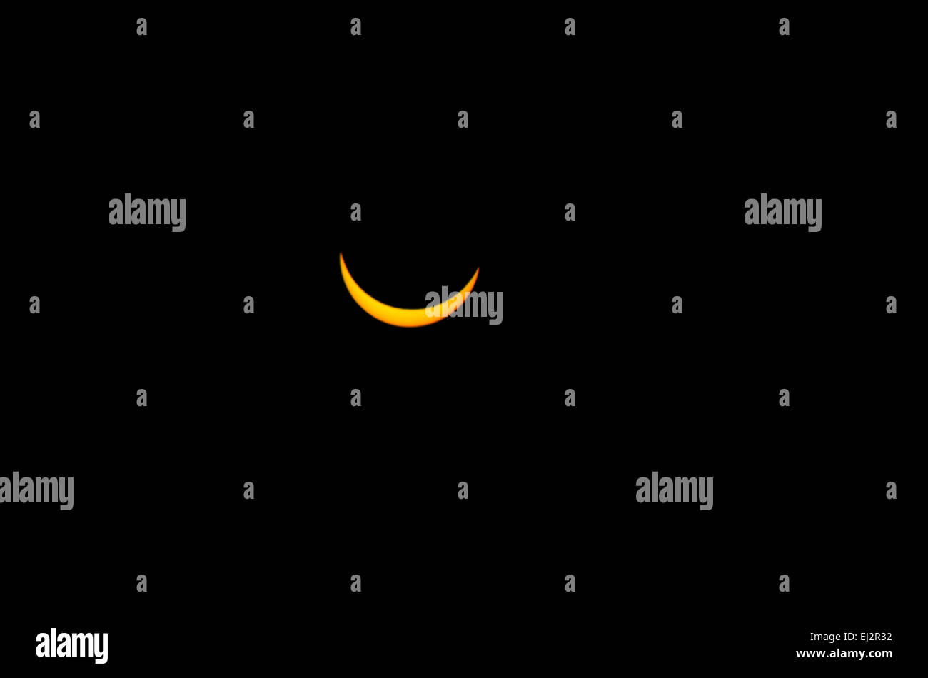 Un'immagine del maggio 2015 eclissi parziale come visto sopra il Regno Unito. Foto Stock