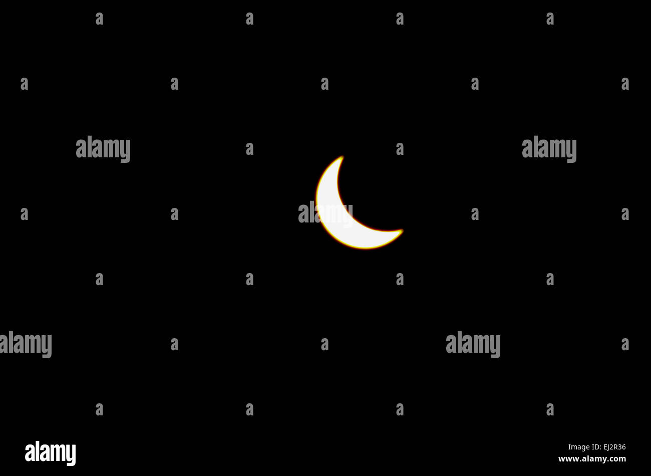 Un'immagine del maggio 2015 eclissi parziale come visto sopra il Regno Unito. Foto Stock
