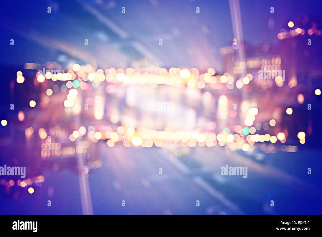 Notte astratta sfondo bokeh city Foto Stock