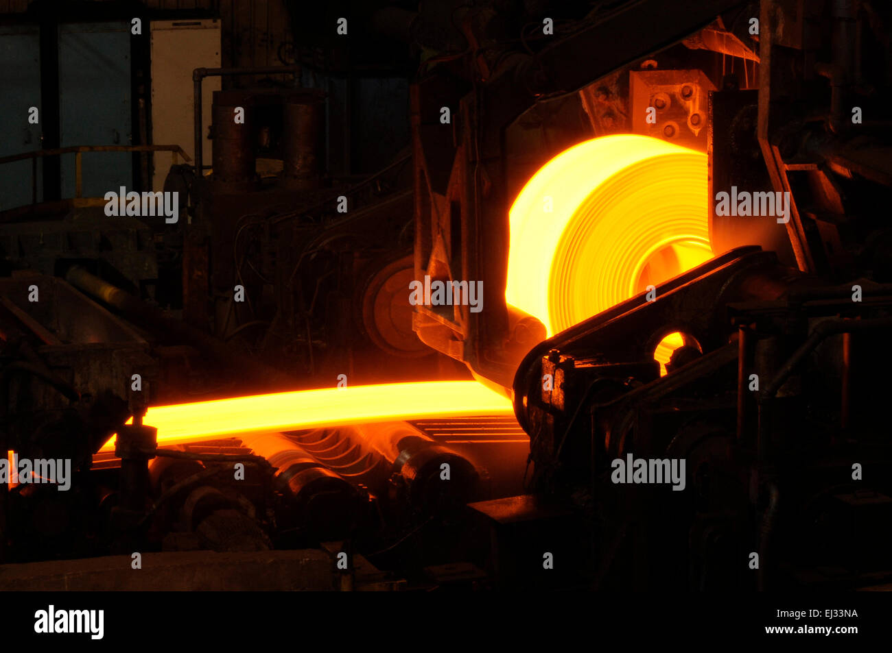 Rotoli di acciaio caldi Foto Stock