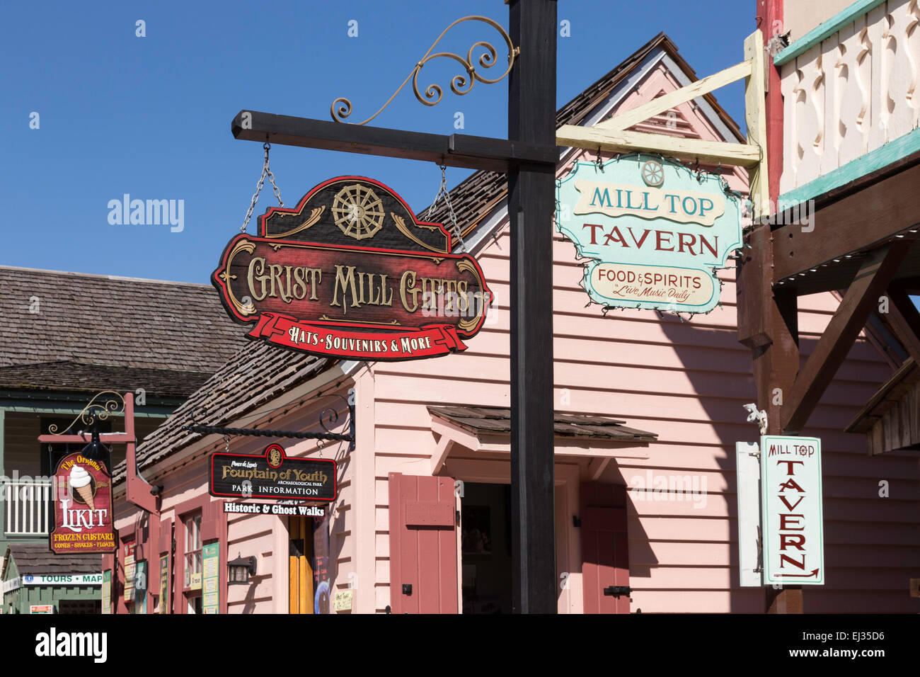 St George Street, Città Vecchia, sant Agostino, FL, Stati Uniti d'America Foto Stock