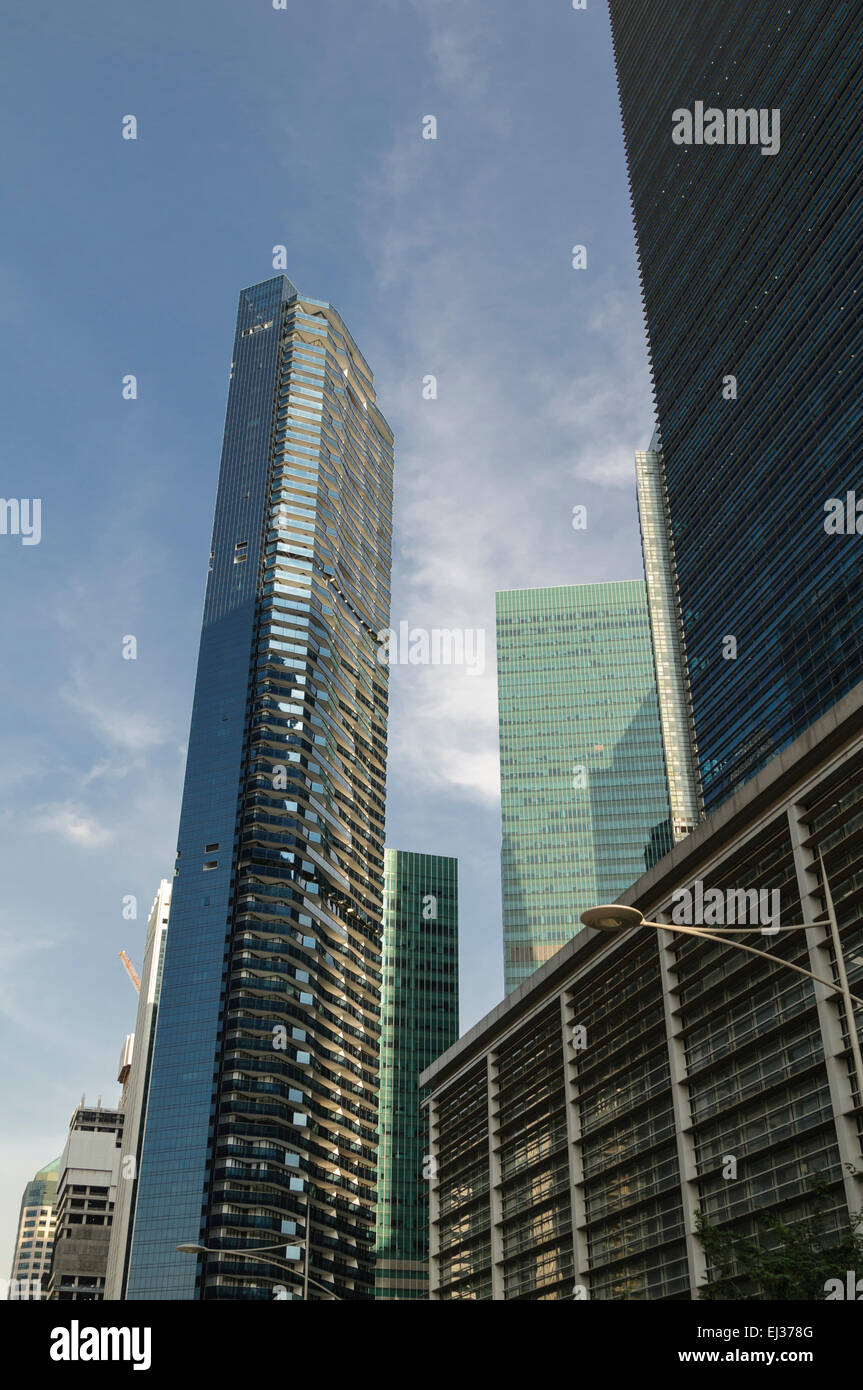 Skyline dei grattacieli di Singapore Foto Stock